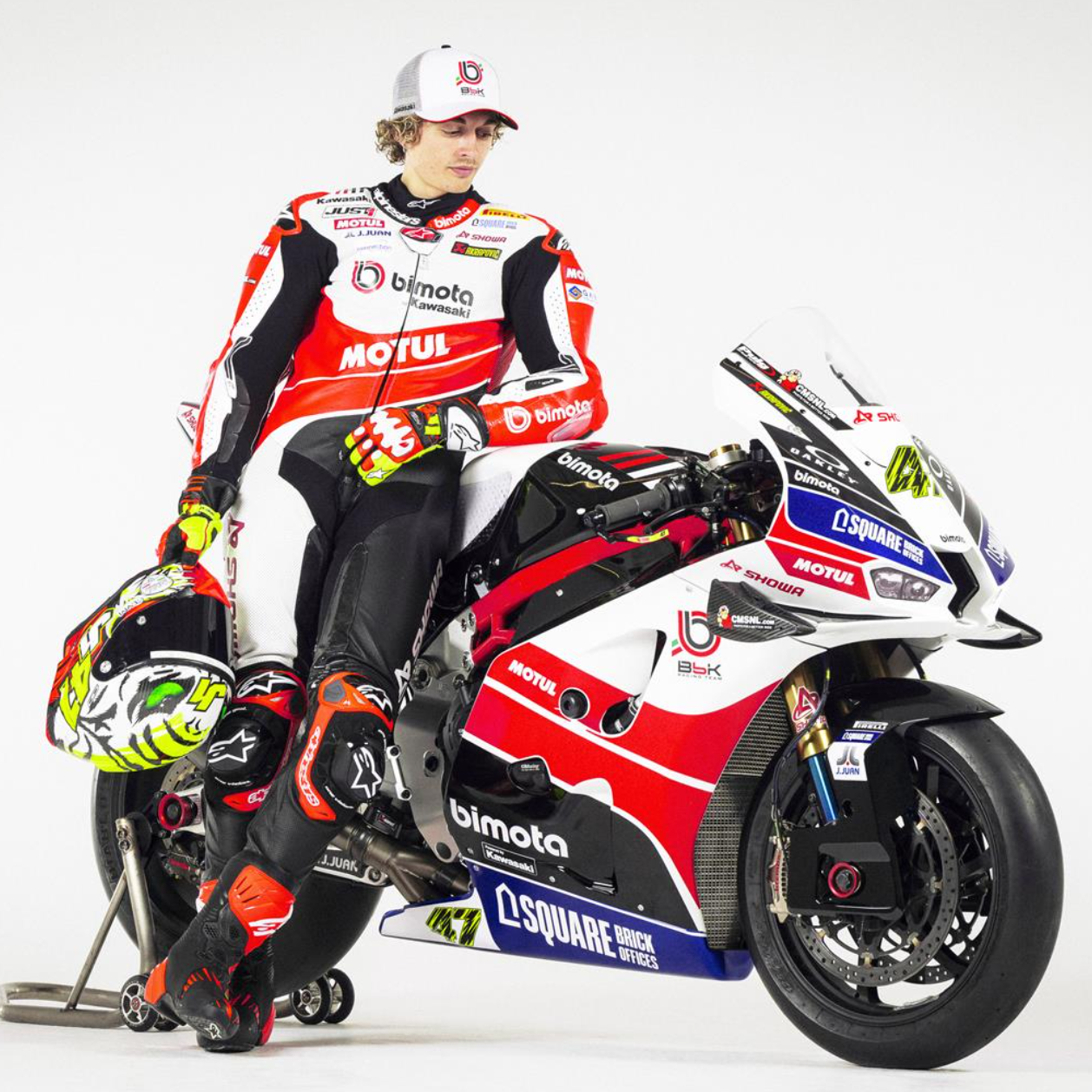 Axel Bassani with Bimota KB998. Credit: Kawasaki.